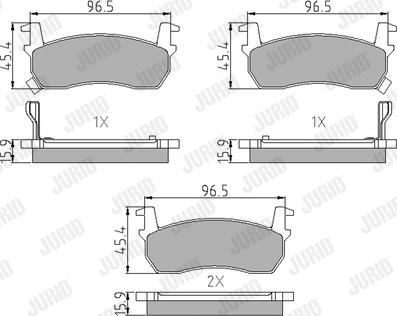 Jurid 572189J - Kit de plaquettes de frein, frein à disque cwaw.fr