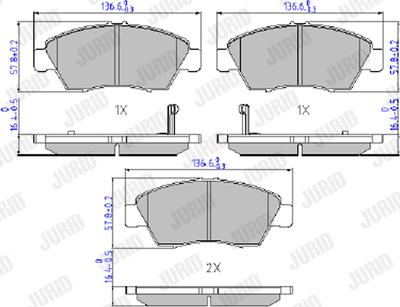 Jurid 572340J - Kit de plaquettes de frein, frein à disque cwaw.fr