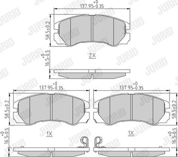 Jurid 572348J - Kit de plaquettes de frein, frein à disque cwaw.fr