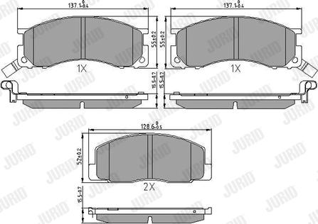 Jurid 572342J - Kit de plaquettes de frein, frein à disque cwaw.fr