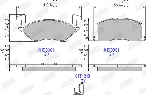 Jurid 572327J - Kit de plaquettes de frein, frein à disque cwaw.fr