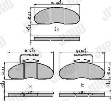 Jurid 572374J - Kit de plaquettes de frein, frein à disque cwaw.fr