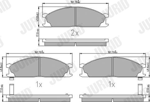 Jurid 572373J - Kit de plaquettes de frein, frein à disque cwaw.fr