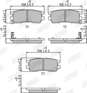 Jurid 572200J - Kit de plaquettes de frein, frein à disque cwaw.fr