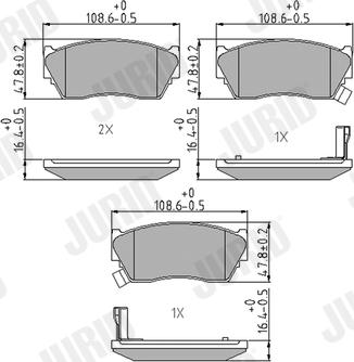 Jurid 572210J - Kit de plaquettes de frein, frein à disque cwaw.fr