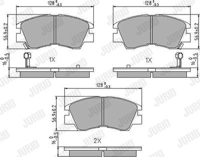 Jurid 572281J - Kit de plaquettes de frein, frein à disque cwaw.fr