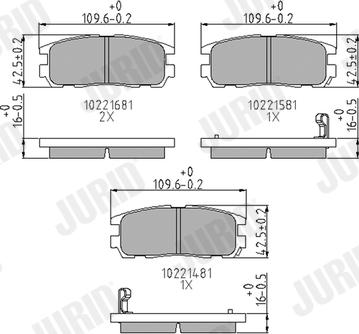 Jurid 572221J - Kit de plaquettes de frein, frein à disque cwaw.fr