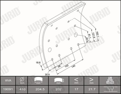 Jurid 1909101230 - Kit de garnitures de frein, frein à tambour cwaw.fr