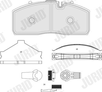 Jurid 2942709560 - Kit de plaquettes de frein, frein à disque cwaw.fr