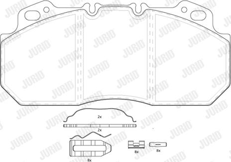 Jurid 2909009560 - Kit de plaquettes de frein, frein à disque cwaw.fr