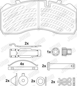 Jurid 2909305390 - Kit de plaquettes de frein, frein à disque cwaw.fr