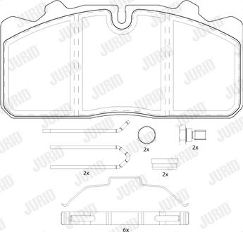 Jurid 2908809560 - Kit de plaquettes de frein, frein à disque cwaw.fr