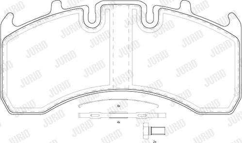 Jurid 2916909560 - Kit de plaquettes de frein, frein à disque cwaw.fr