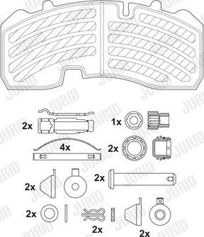 Jurid 2916505390 - Kit de plaquettes de frein, frein à disque cwaw.fr