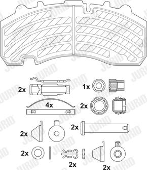 Jurid 2916705390 - Kit de plaquettes de frein, frein à disque cwaw.fr