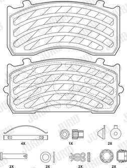 Jurid 2918305390 - Kit de plaquettes de frein, frein à disque cwaw.fr