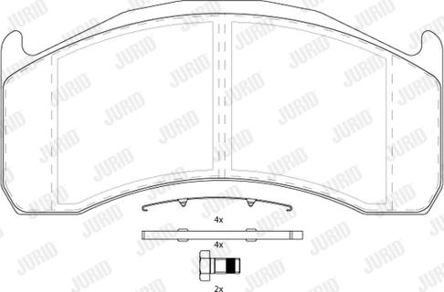 Jurid 2913709560 - Kit de plaquettes de frein, frein à disque cwaw.fr