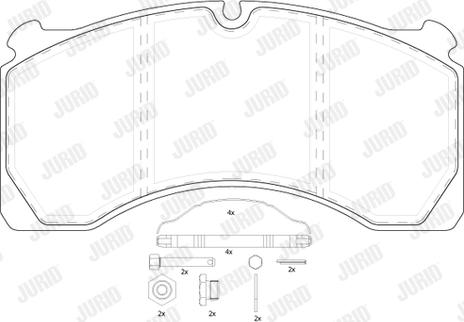 Jurid 2912409560 - Kit de plaquettes de frein, frein à disque cwaw.fr