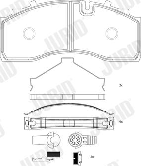 Jurid 2934309560 - Kit de plaquettes de frein, frein à disque cwaw.fr