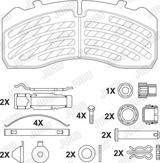 Jurid 2921305390 - Kit de plaquettes de frein, frein à disque cwaw.fr