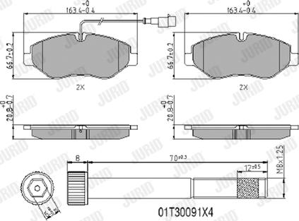 Jurid 2922909561 - Kit de plaquettes de frein, frein à disque cwaw.fr