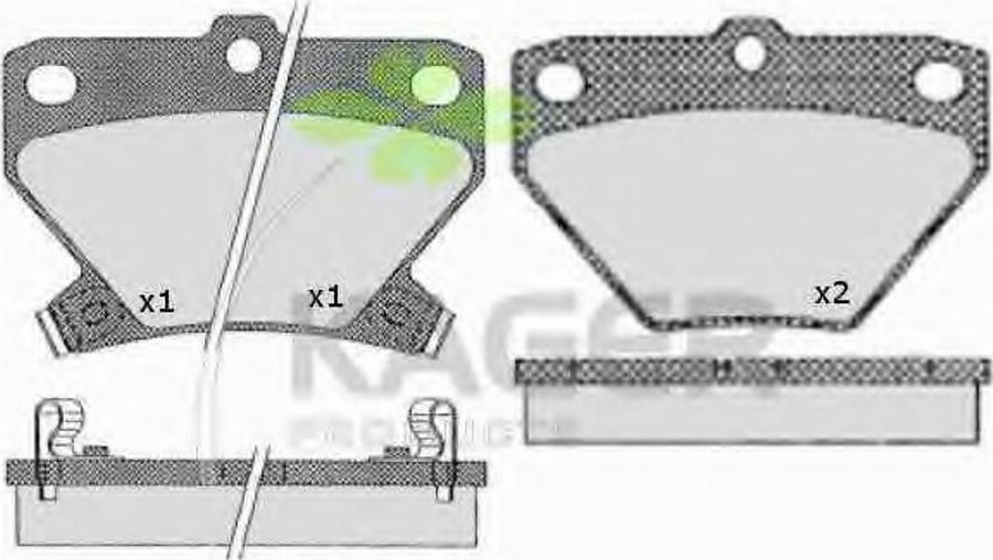 Kager 35-0498 - Kit de plaquettes de frein, frein à disque cwaw.fr