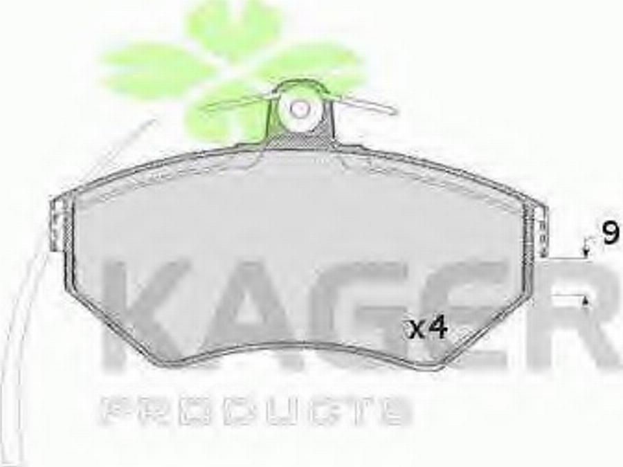 Kager 35-0484 - Kit de plaquettes de frein, frein à disque cwaw.fr