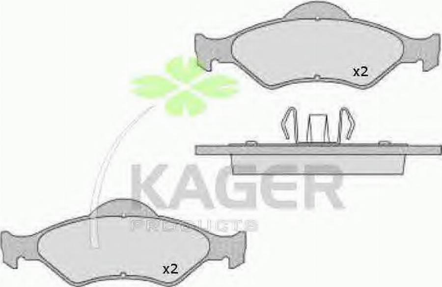 Kager 35-0482 - Kit de plaquettes de frein, frein à disque cwaw.fr