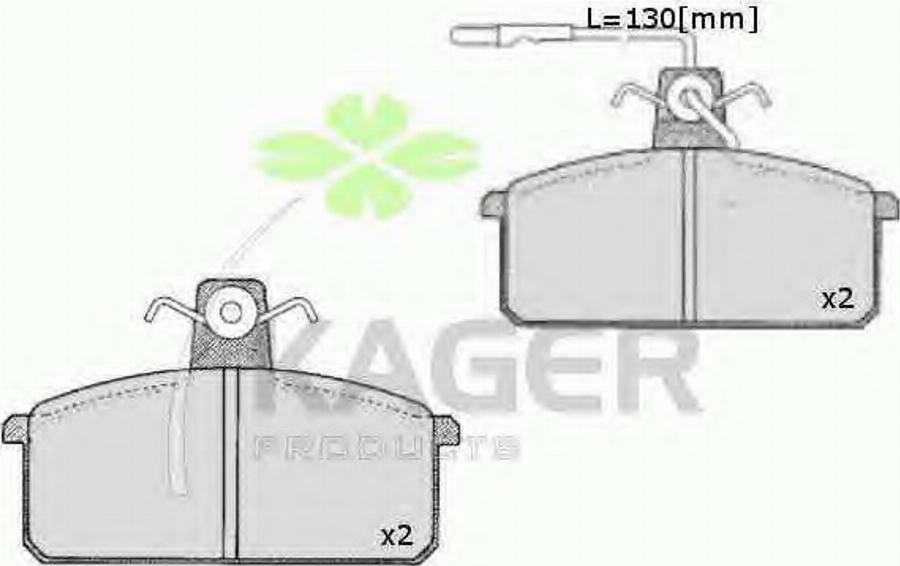 Kager 35-0435 - Kit de plaquettes de frein, frein à disque cwaw.fr