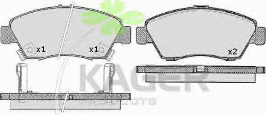 Kager 35-0594 - Kit de plaquettes de frein, frein à disque cwaw.fr