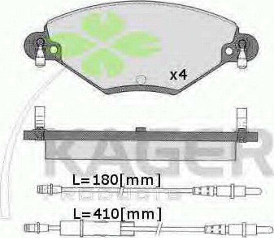 Kager 35-0548 - Kit de plaquettes de frein, frein à disque cwaw.fr