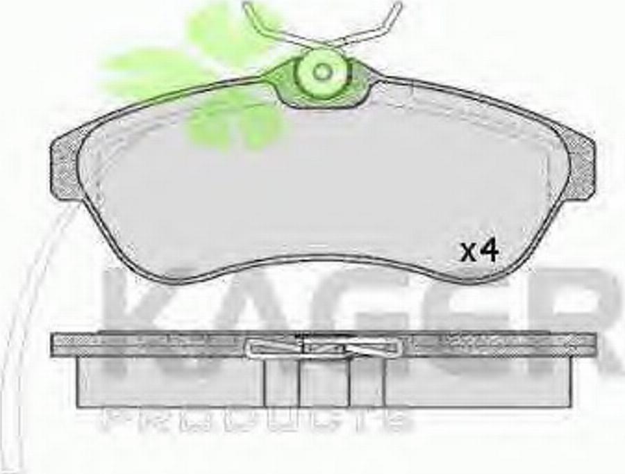 Kager 35-0519 - Kit de plaquettes de frein, frein à disque cwaw.fr