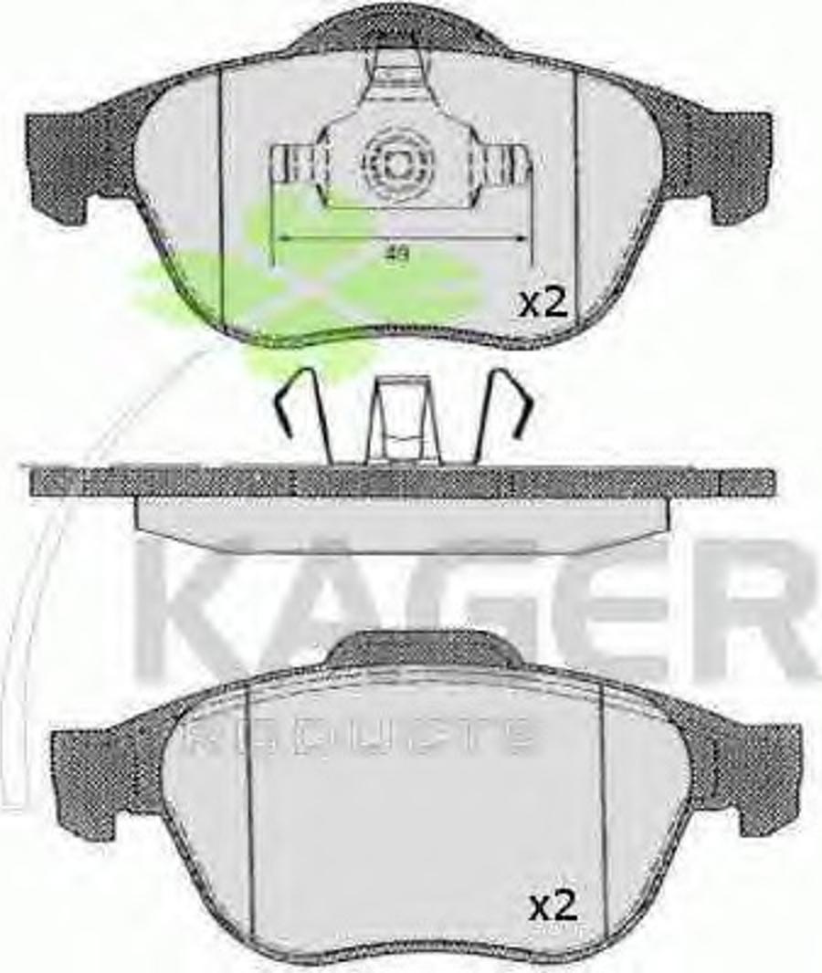 Kager 350533 - Kit de plaquettes de frein, frein à disque cwaw.fr