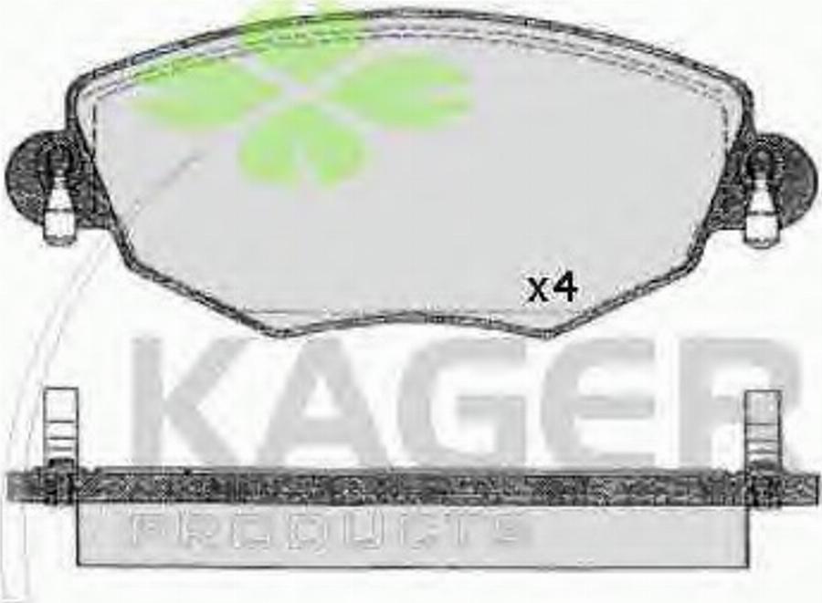 Kager 35-0532 - Kit de plaquettes de frein, frein à disque cwaw.fr