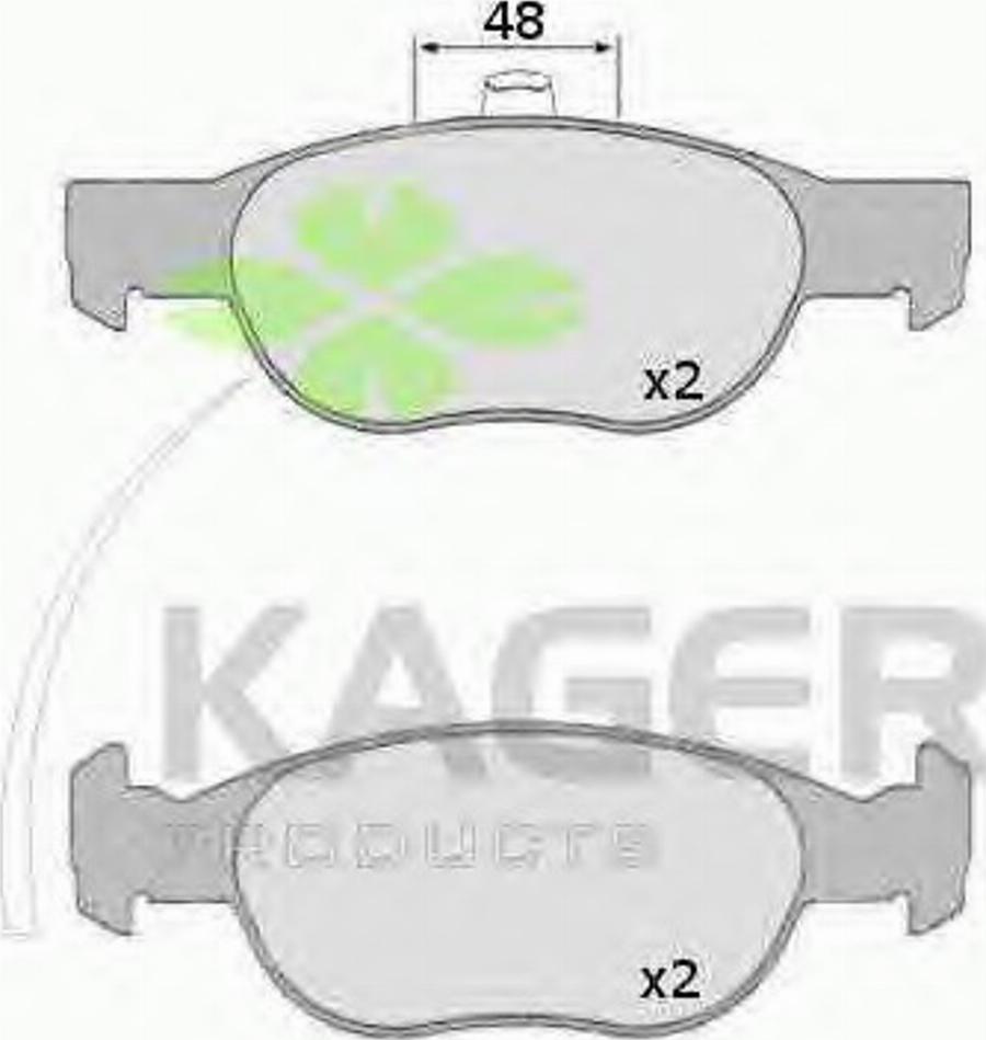 Kager 35-0641 - Kit de plaquettes de frein, frein à disque cwaw.fr