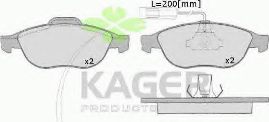 Kager 35-0643 - Kit de plaquettes de frein, frein à disque cwaw.fr