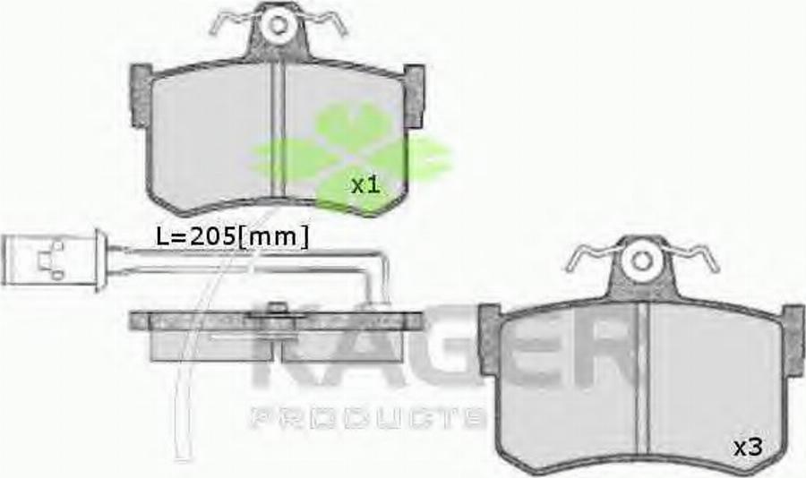 Kager 35-0668 - Kit de plaquettes de frein, frein à disque cwaw.fr