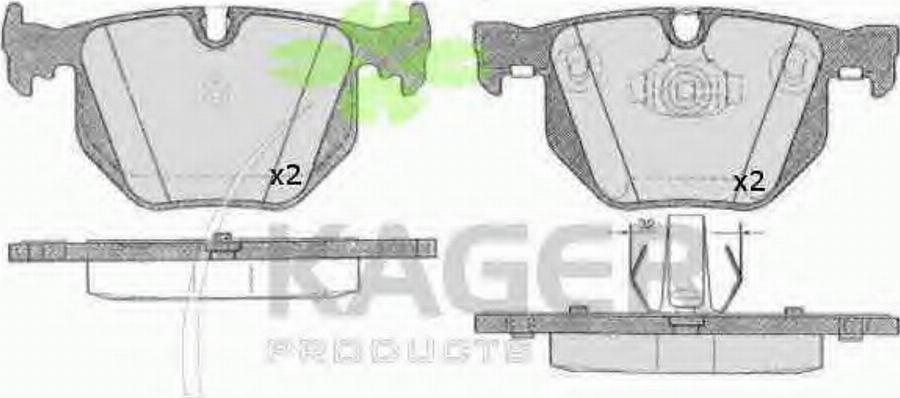 Kager 35-0663 - Kit de plaquettes de frein, frein à disque cwaw.fr