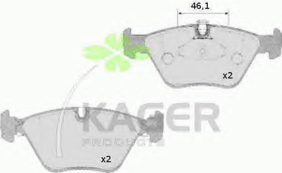 Kager 35-0604 - Kit de plaquettes de frein, frein à disque cwaw.fr