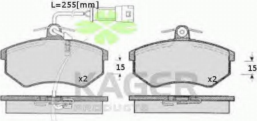 Kager 35-0637 - Kit de plaquettes de frein, frein à disque cwaw.fr