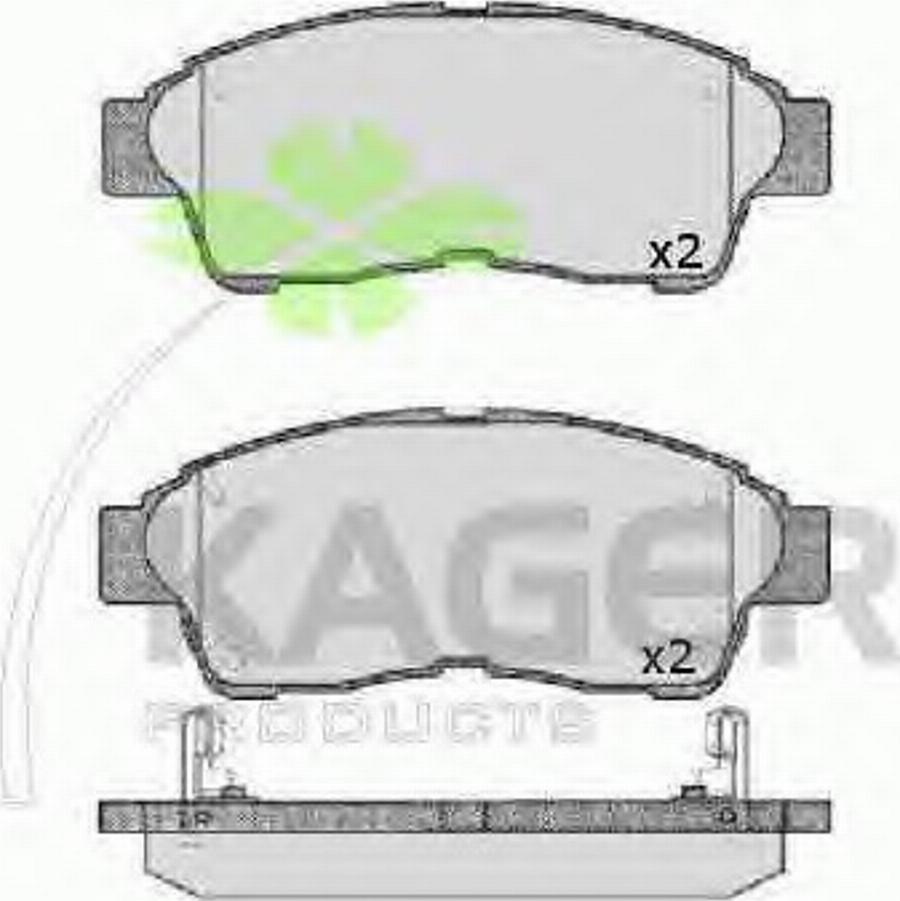 Kager 35-0095 - Kit de plaquettes de frein, frein à disque cwaw.fr