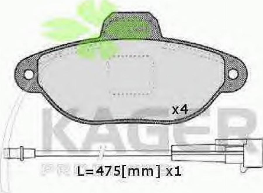 Kager 35-0041 - Kit de plaquettes de frein, frein à disque cwaw.fr