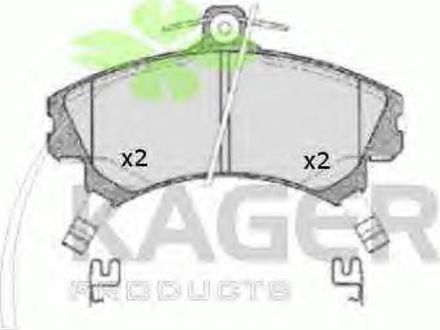 Kager 35-0050 - Kit de plaquettes de frein, frein à disque cwaw.fr