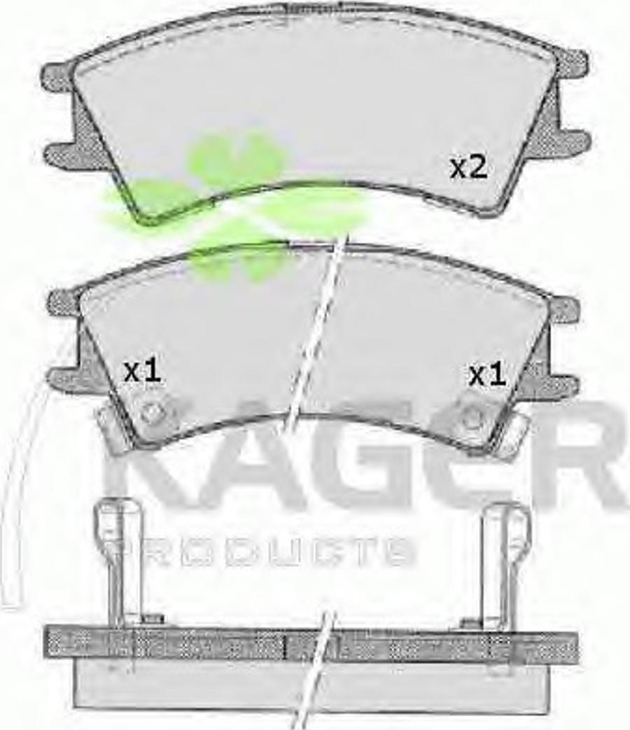 Kager 35-0065 - Kit de plaquettes de frein, frein à disque cwaw.fr