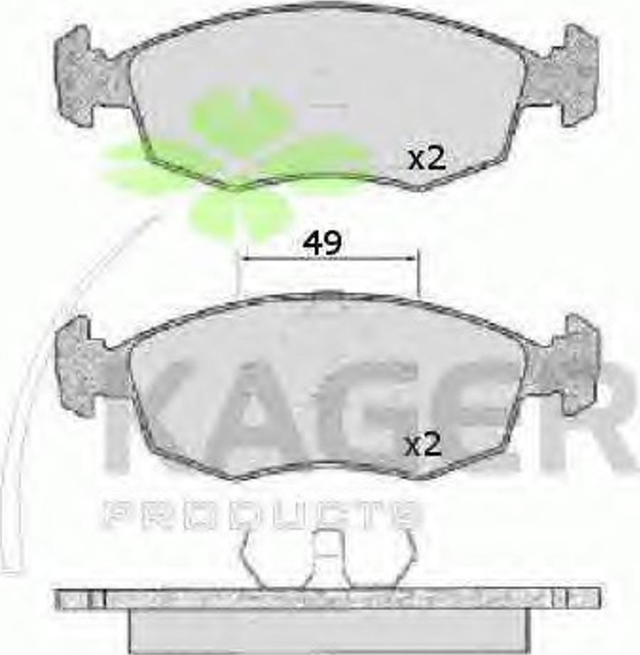 Kager 350060 - Kit de plaquettes de frein, frein à disque cwaw.fr