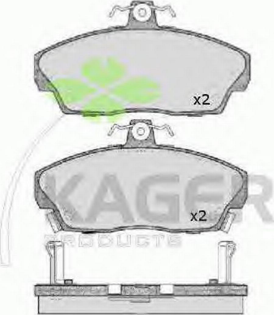 Kager 35-0068 - Kit de plaquettes de frein, frein à disque cwaw.fr