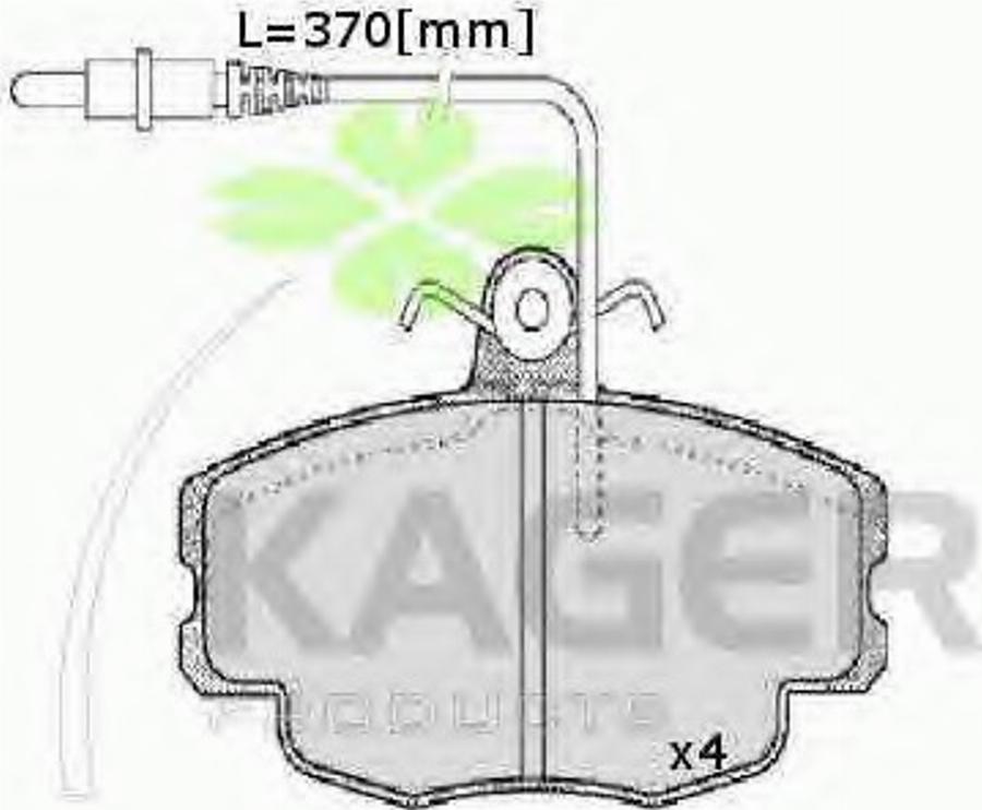 Kager 35-0001 - Kit de plaquettes de frein, frein à disque cwaw.fr