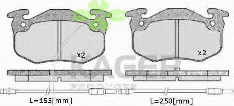 Kager 35-0008 - Kit de plaquettes de frein, frein à disque cwaw.fr