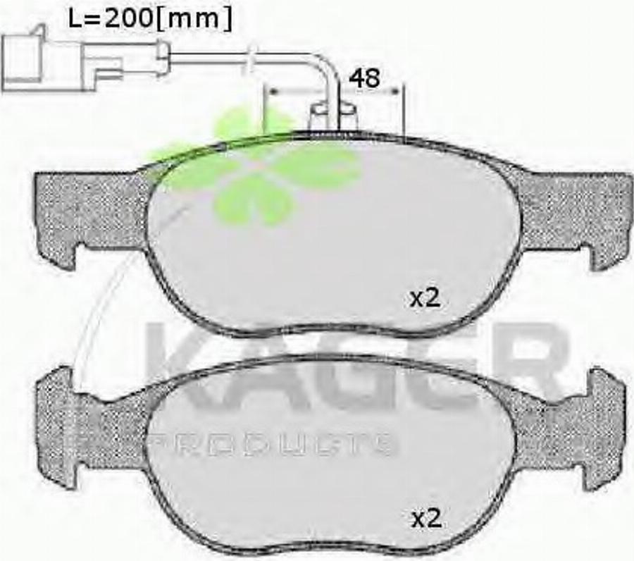 Kager 35-0015 - Kit de plaquettes de frein, frein à disque cwaw.fr