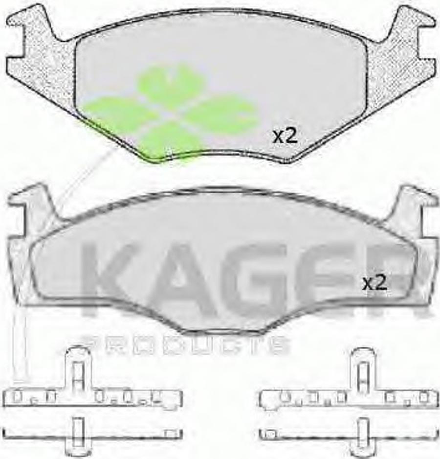 Kager 350023 - Kit de plaquettes de frein, frein à disque cwaw.fr